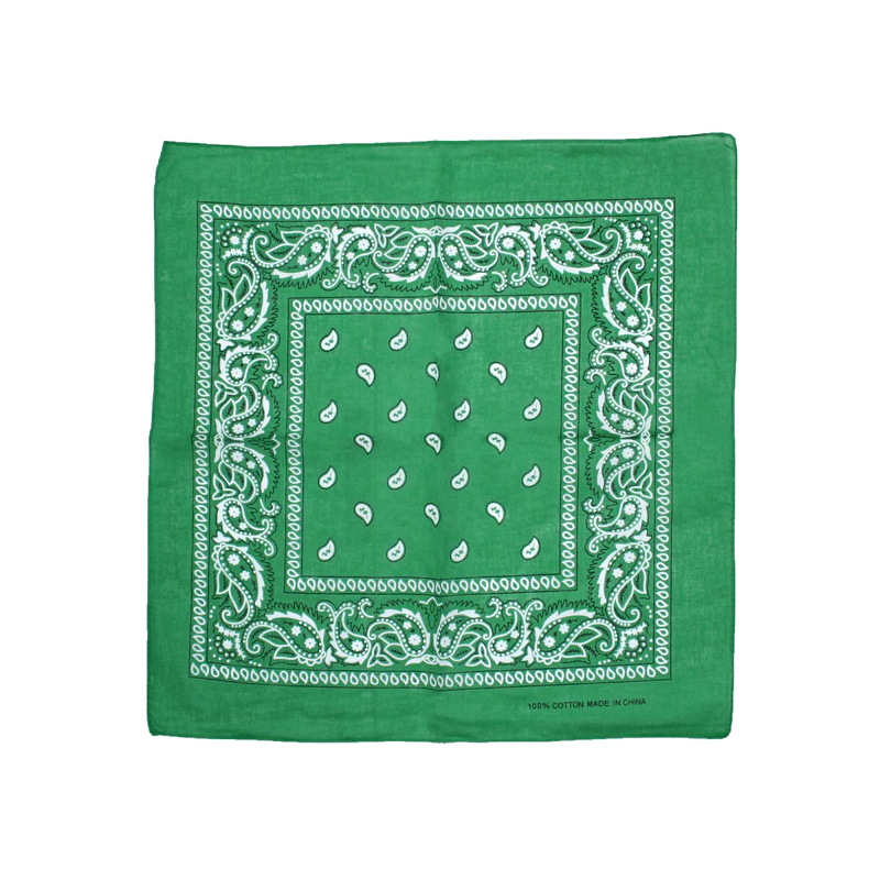 Jade Green Paisley Bandana Head Scarf