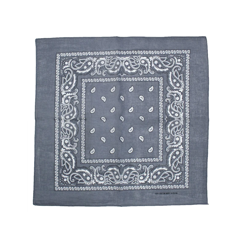 Foulard bandana gris foncé à motif cachemire