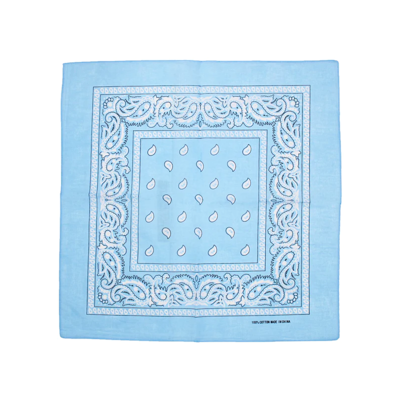 Pañuelo para la cabeza tipo bandana de cachemira azul bebé