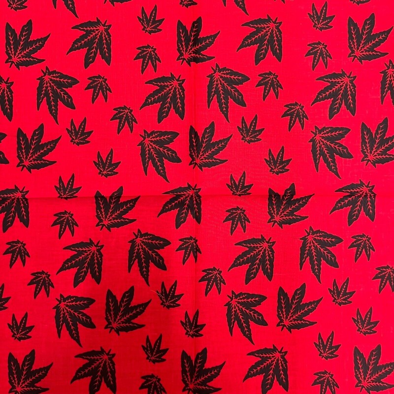 Pañuelo para la cabeza con bandana de hoja de marihuana de cannabis rojo