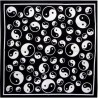 Schwarz-weißes Yin-Yang-Bandana (schwarze Basis), 100 % Baumwolle