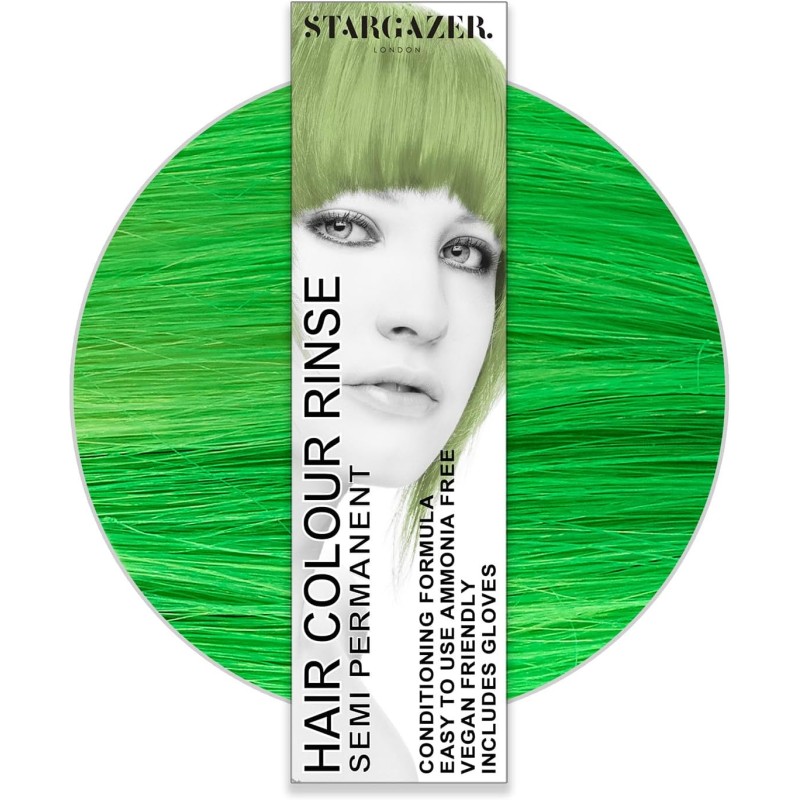 Tinte para el cabello verde reactivo UV semipermanente Stargazer