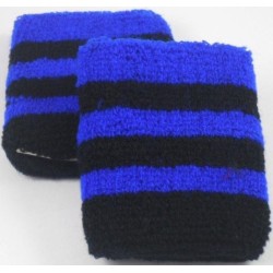 Black and Blue Striped Sweatband / Armbands