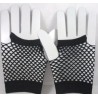 Guantes cortos sin dedos de rejilla neón talla única - Negro